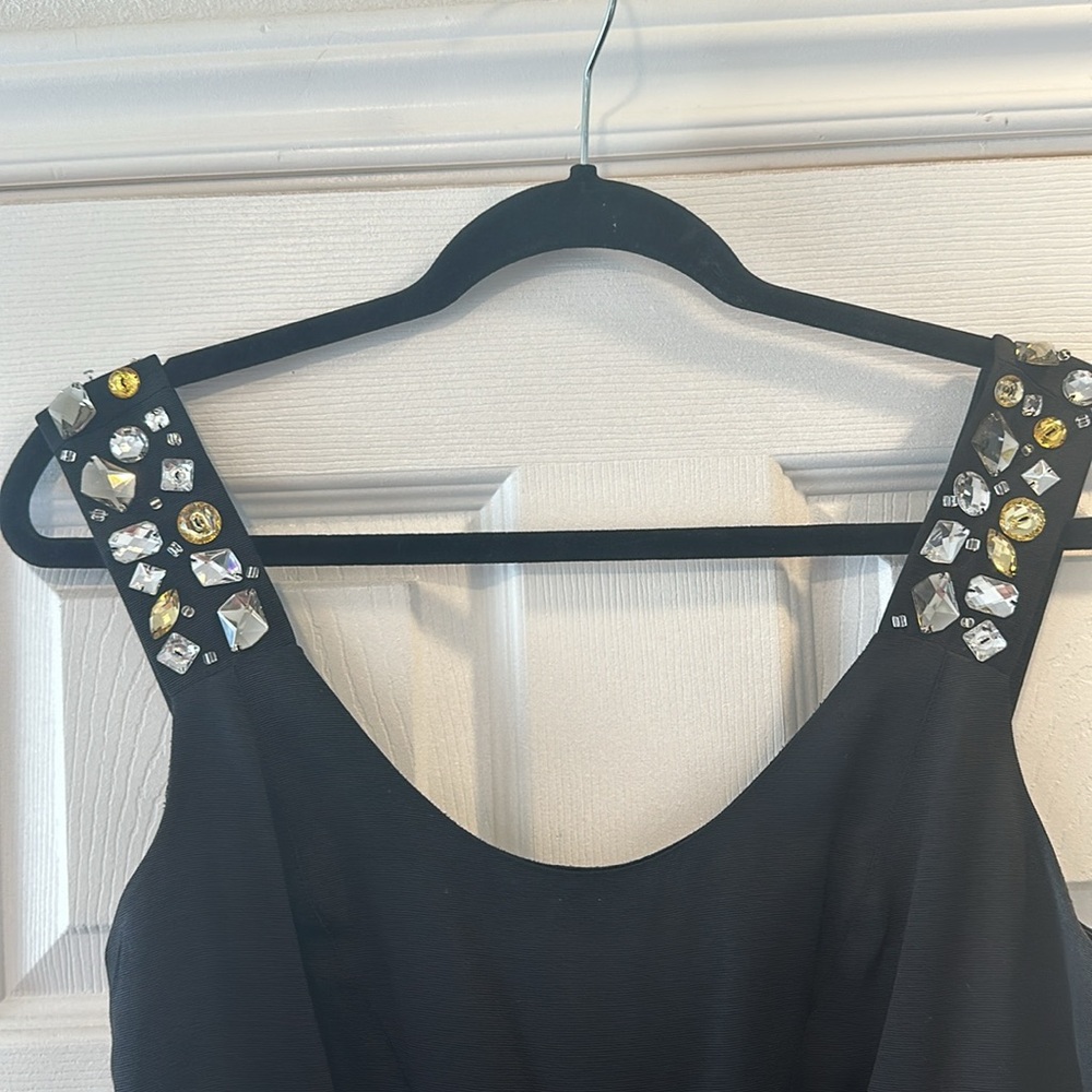 Gorgeous excellent condition black dress with gemstones by Pink Tartan